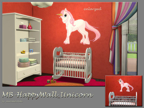 Sims 4 — MB-HappyWall_Unicorn by matomibotaki — MB-HappyWall_Unicorn, sweet little unicorn for your little Simis, comes