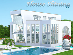 Sims 3 — House Shining by Sims_House — House Shining A modern white house with panoramic windows and plenty of light,