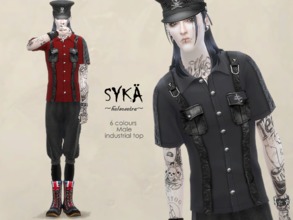 Sims 4 — SYKA - Industrial Top - Male by Helsoseira — SYKA male top - comes in 6 colours, industrial, military style.