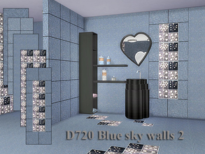 Sims 4 — D720 Blue sky walls 2 by Danuta720 — 5 designs by Danuta720