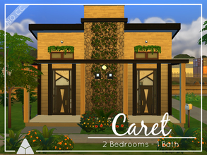 Sims 4 — Caret by ProbNutt — Just the right size for a getaway cottage, this contemporary house plan has loads of