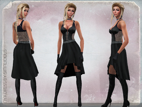 Sims 4 — Nyx dress by _Simalicious_ — Leather and metal dress, goth and sexy ! Teen to elder, everyday, formal and party