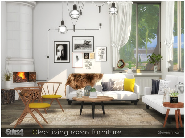 Sims 4 — Cleo living room furniture by Severinka_ — Set of furniture for living room in Scandinavian style The set