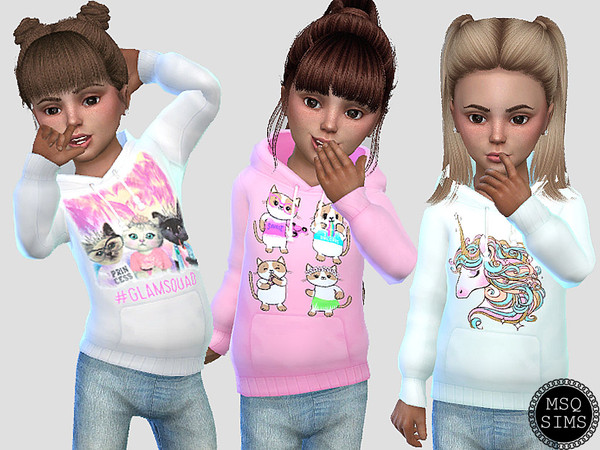 Sims 4 — Toddler Hoddie 01 by MSQSIMS — - 3 Designs -Only For Girls -Base Game I hope you like it :)