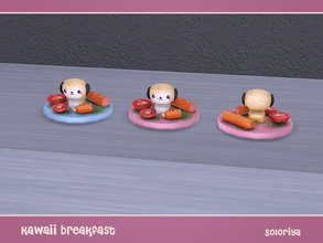 Sims 4 — Kawaii Breakfast. Sushi Dog by soloriya — Sushi dog with sausages and tomato on a tray. Part of Kawaii Breakfast