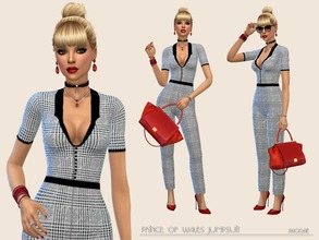 Sims 4 — Prince of Wales Jumpsuit by Paogae — Classy jumpsuit, Prince of Wales pattern, the must have of this season