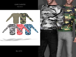 Sims 3 —  Camo Sweater by Bill_Sims — New Mesh All LOD's and Morphs YA/AM | Everyday/Formal/Athletic/Outerwear