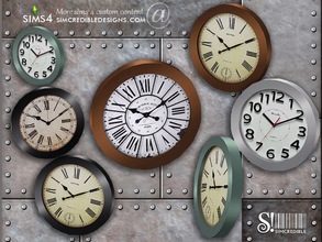 Sims 4 — Industrial Kitchen extras - clock by SIMcredible! — by SIMcredibledesigns.com available at TSR 4 colors in 16
