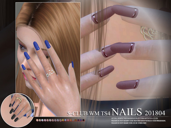 Sims 4 — S-Club ts4 WM Nails 201804 by S-Club — Nails, 10 swatches, hope you like, thank you.