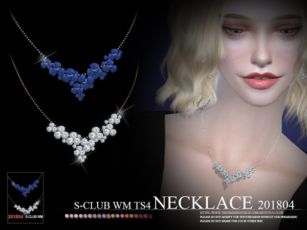 Sims 4 — S-Club ts4 WM Necklace F 201804 update01072018 by S-Club — Necklace, 5 swatches, hope you like, thank you.