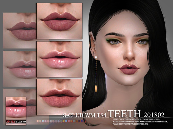 Sims 4 — S-Club WM ts4 teeth 201802 by S-Club — Teeth, 3 swatches, hope you like, thank you.