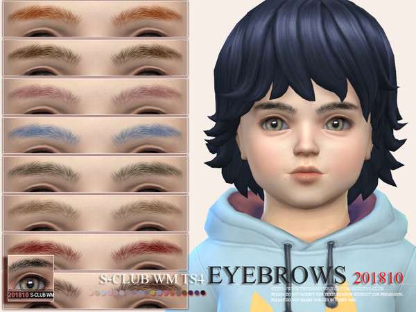 Sims 4 — S-Club WM ts4 Eyebrows 201810 by S-Club — Eyebrows, 15 swatches, hope you like, thank you.