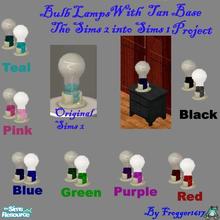 Sims 1 — Tan Base Bulb Lamps by frogger1617 — Includes: Lights(7)