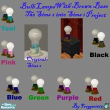 Sims 1 — Brown Base Bulb Lamps by frogger1617 — Includes: Lights(7)