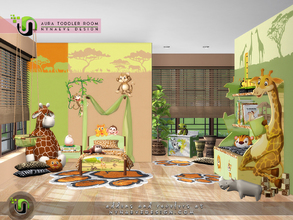 Sims 4 — Aura Toddlers Room by NynaeveDesign — Bring the feel of a savanna safari into your sim toddler's room. Make it