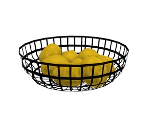 Sims 4 — Aylin Lemon Bowl by sim_man123 — A large metal basket filled with lemons.