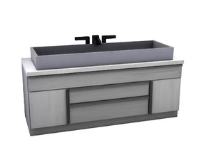 Sims 4 — Aylin Kitchen Sink by sim_man123 — A large, modern sink with a double-wide basin.