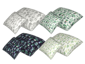Sims 4 — Cactus Floor Pillows - Severinka's Santorini Recolor by Sooky2 — A modern and geeky set with cactus pattern!