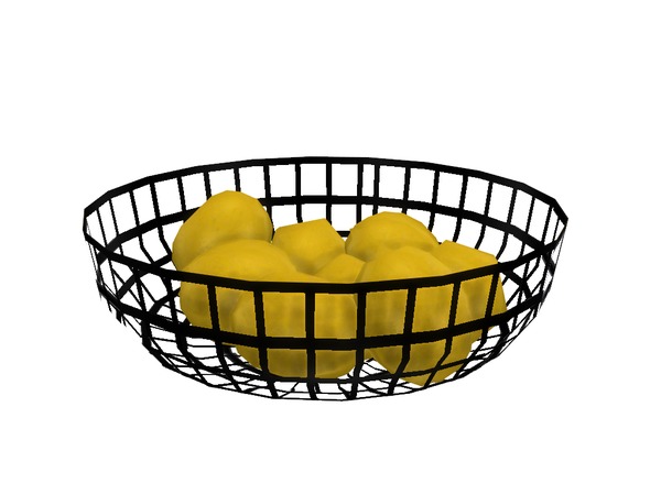 Sims 4 — Aylin Lemon Bowl by sim_man123 — A large metal basket filled with lemons.
