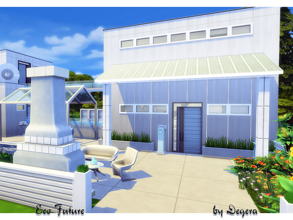 Sims 4 — Eco Future by Degera — The smarthome of your Sim's future is here! Now your Sims can live off the grid in this