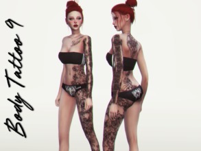 Sims 4 — Body Tattoo 9 by Reevaly — For Female. 2 Swatches. Teen to Elder.