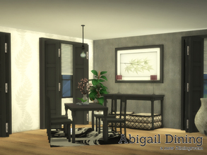 Sims 4 — Abigail Dining by Angela — Abigail Dining Set for your Sims 4 game. A modern diningroom set in black that you