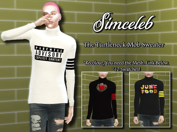 Sims 4 — The Turtleneck Mob Sweater - Mesh Needed by simceleb — He's cute, he's dangerous, he's wearing custom SIMCELEB!