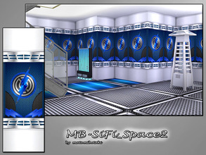 Sims 4 — MB-SiFi_Space2 by matomibotaki — MB-SiFi_Space2, futuristic wallpaper with metal and lights effects, comes in 3