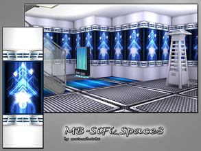Sims 4 — MB-SiFi_Space3 by matomibotaki — MB-SiFi_Space3, futuristic wallpaper with metal and lights effects, comes in 3