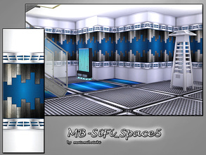 Sims 4 — MB-SiFi_Space5 by matomibotaki — MB-SiFi_Space5, futuristic wallpaper with metal and lights effects, comes in 3