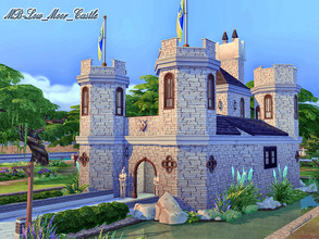 Sims 4 — MB-Low_Moor_Castle by matomibotaki — A moated castle to beware against all enemies. Details: Protected entrance,