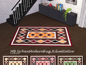 Sims 4 — MB-UrbanModernRug_KilimNative by matomibotaki — MB-UrbanModernRug_KilimNative, kilim rug with native design,