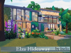 Sims 4 — Elza Hideaway by Ineliz — This remote hideaway place is ideal for a family of young adults. Happy Simming! 