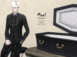 Sims 4 — MAEL - Gothic Shirt - Male (Updated) by Helsoseira — Gothic shirt for male, MAEL comes in 7 different colours.