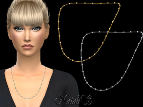 Sims 4 — NataliS_Multy beads station necklace by Natalis — Multy beads station necklace. FT-FA-FE 2 colors.