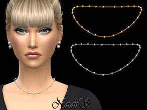 Sims 4 — NataliS_Multy beads station short necklace by Natalis — Multy beads station short necklace. FT-FA-FE 2 colors.