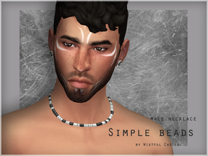 Sims 4 — Simple beads - male necklace by WistfulCastle — Simple beads - male necklace, converted from a child EA mesh,