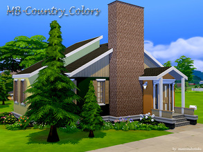 Sims 4 — MB-Country_Colors by matomibotaki — Lovely suburban family house in natural colors. Details: Chic entrance,