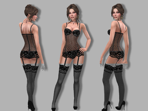 Sims 4 — Lace corset by _Simalicious_ — Black lace corset found in sleep wear, lingerie Teen to elder, black color