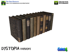 Sims 4 — kardofe_Dystopia_Books by kardofe — Set of old books very deteriorated, but that can still be read 