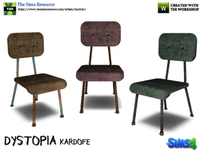 Sims 4 — kardofe_Dystopia_Chair by kardofe — Chair made of wood and iron, very old and rusty, in three color options 