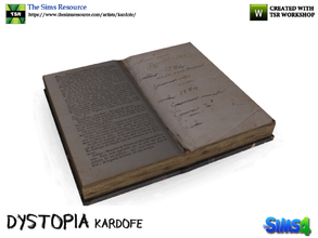 Sims 4 — kardofe_Dystopia_Open book by kardofe — Old book, open, they will be reading 