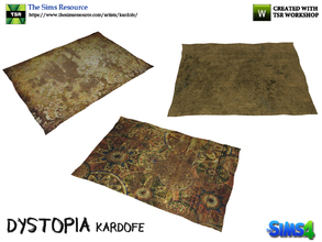 Sims 4 — kardofe_Dystopia_Rug by kardofe — Carpet worn and dirty, in three color options 