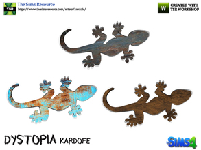 Sims 4 — kardofe_Dystopia_Salamander by kardofe — Metal salamander, this rust, but still decorates the wall, in three