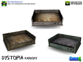 Sims 4 — Enter title here...kardofe_Dystopia_Small pet bed by kardofe — Bed for pet pets, three color options 