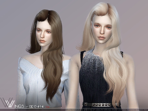 Sims 4 — WINGS-OE0414 by wingssims — This hair style has 20 kinds of color File size is about 13MB Hope you like it! 