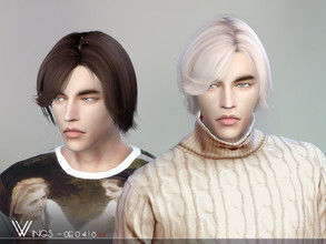 Sims 4 — WINGS-OE0416 by wingssims — This hair style has 20 kinds of color File size is about 10MB Hope you like it! 