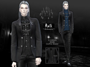 Sims 4 — RAIK - Gothic Blazer - Male by Helsoseira — RAIK gothic male blazer. Style your vampire with the variations of 6