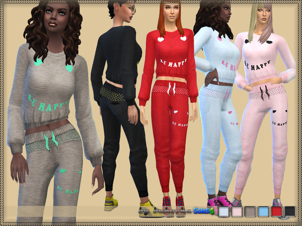 Sims 4 — Set Le Happy by bukovka — A set of clothes for women of all ages from teenagers to the elderly. It includes a