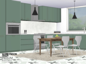 Sims 4 — Indium Kitchen by wondymoon — - Indium Kitchen - Wondymoon|TSR - Creations'2018 - Set Contains -2 Counter -Stove